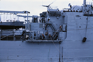 High-line personal transfer at Sea